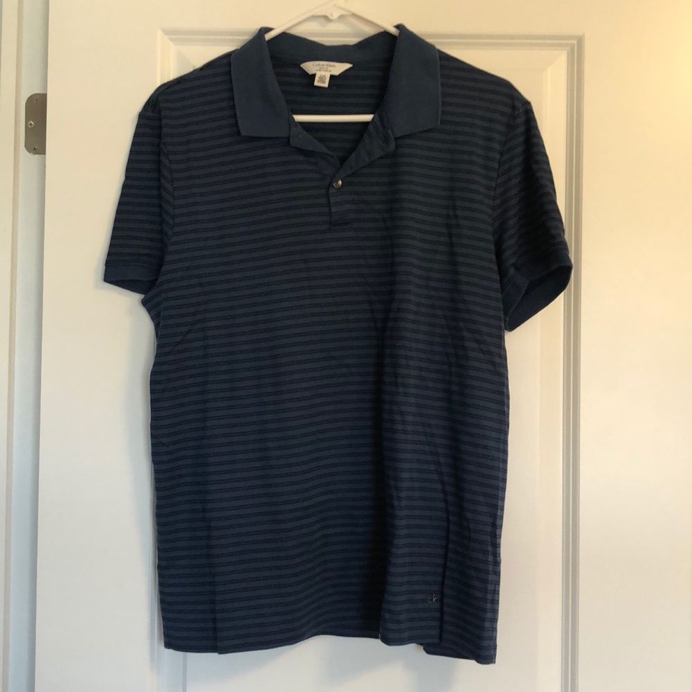 Blue stripped CK polo